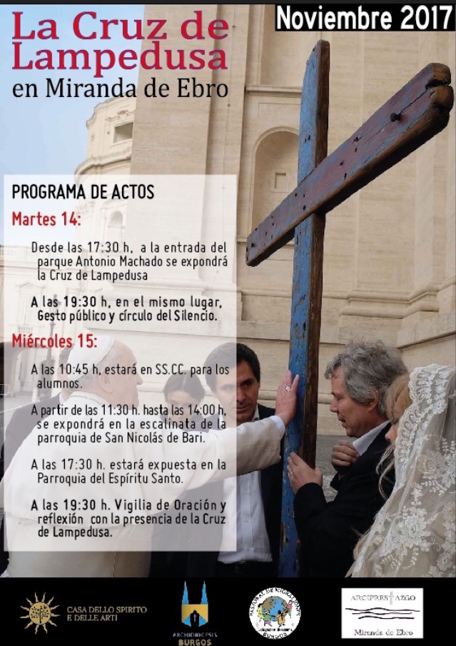 El 15 de noviembre expondremos en el Patio de los Castaños la Cruz de Lampedusa, homenaje a los refugiados